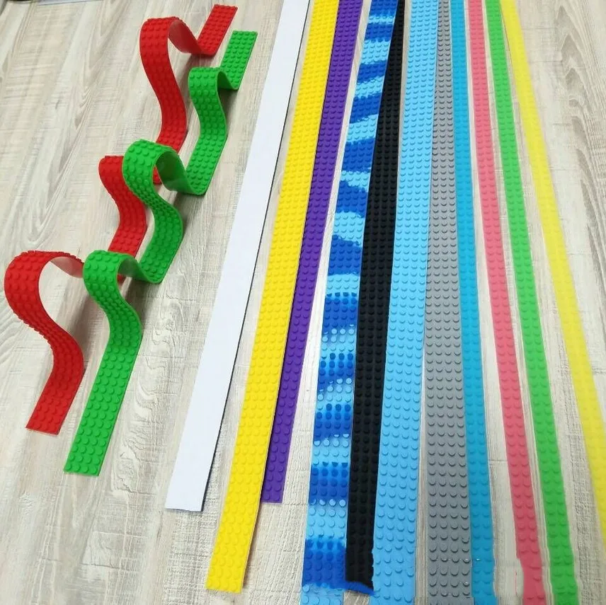 Bauspielzeug, kompatibel mit LEGO, selbstklebende Trägerpaste/Schnitt überall, Block-Display-Organizer, Silikon, 92 cm, Kinderpuzzle – Detail 19