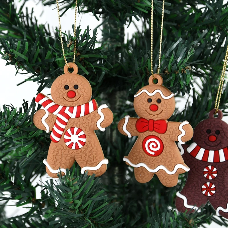 Christmas Gingerbread Man Ornaments Xmas Tree Hanging Charms Pendant Christmas Decorations Home New Year Gift Navidad