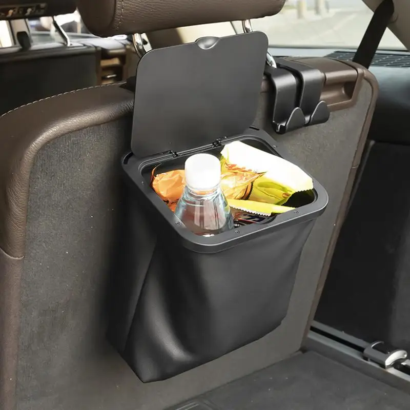 

Car Trash Can Multifunctional Storage Bag Organizer Car Back Seat Hanging Trash Can With Hooks Car Garbage Bin Auto Accessories