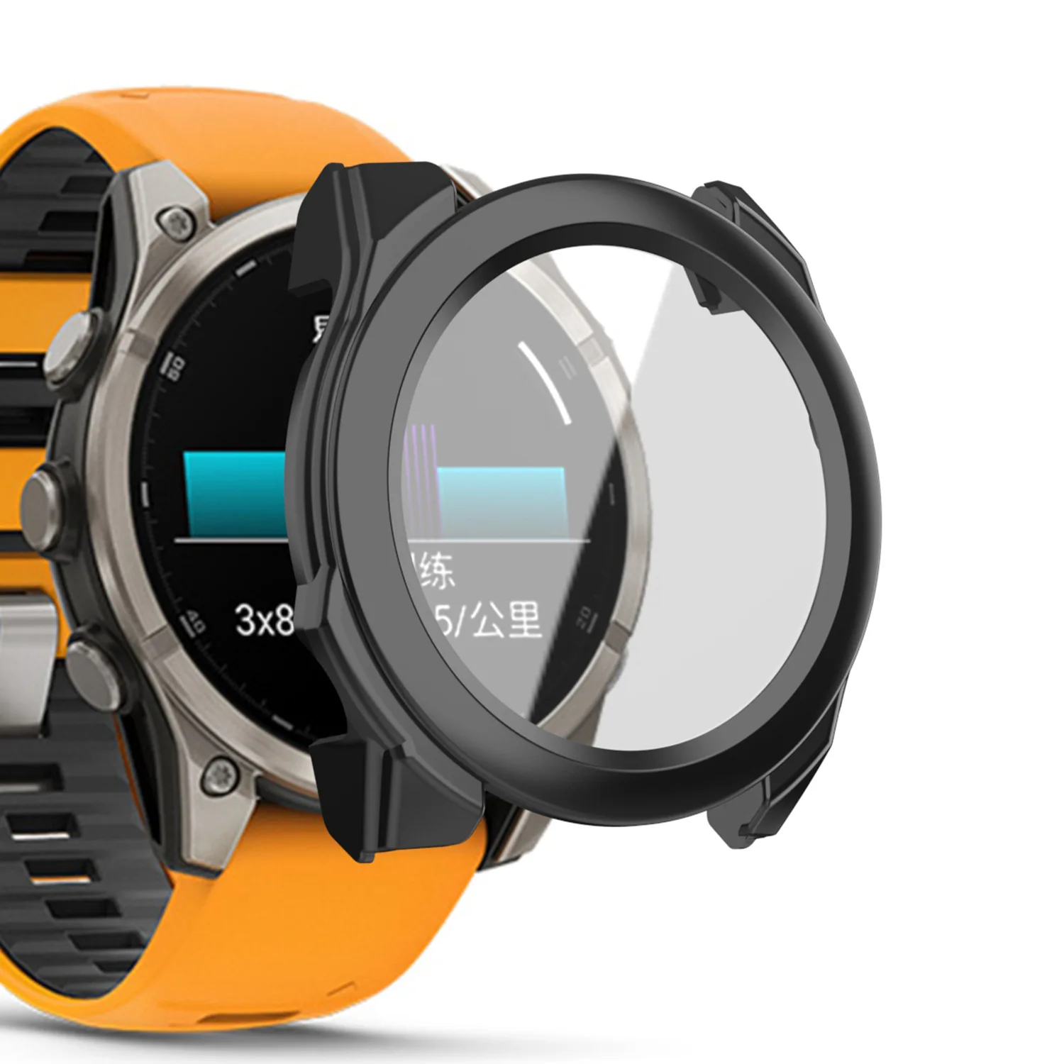 Premium Glass+PC Shockproof Watch Case with Tempered Screen Protector