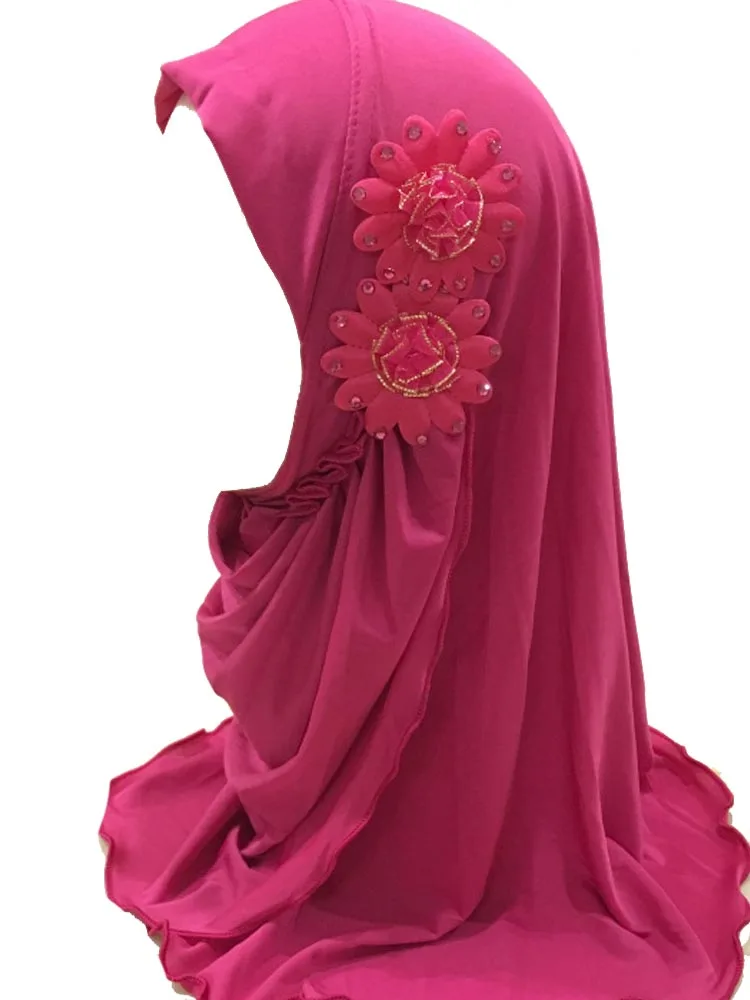 BOHOWAII Instant Hijabs for Muslim Girl 2-7years Turbans Prayer Underscarf Kids Hijab Enfilable Ready To Wear Arab Cap