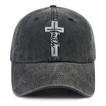 Distressed Faith Cross Baseball Cap