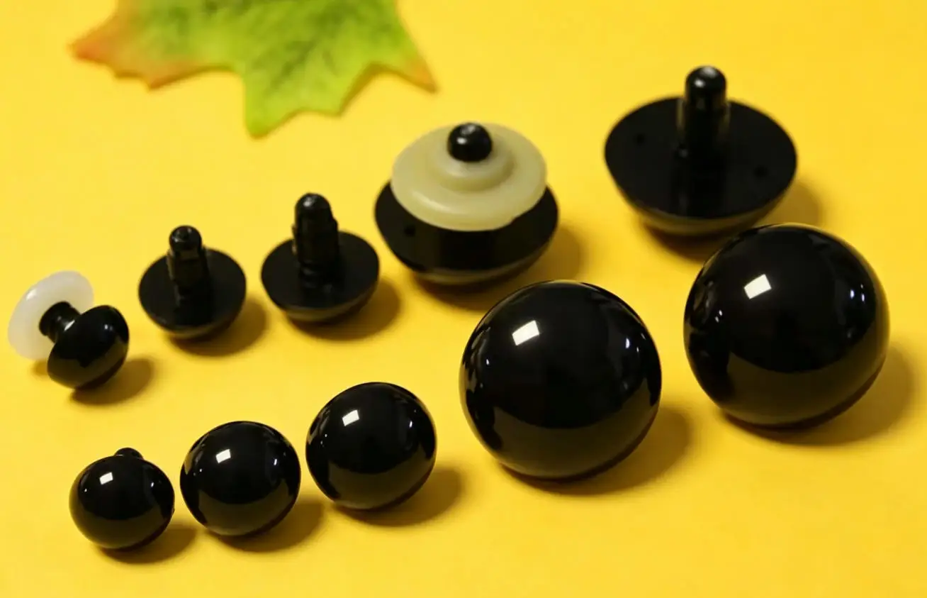 100 Stück/Los NEU 14mm/16mm/18mm/28mm/30mm/40mm/50mm Hochwertige Helle Vollschwarze Runde Spielzeugaugen