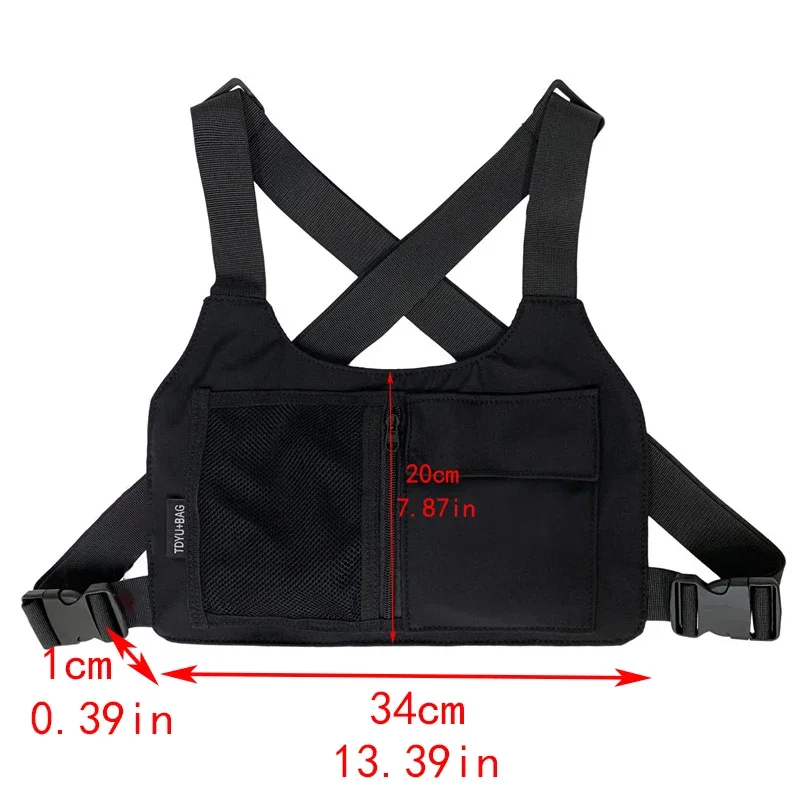Hip-hop Streetwear Unisex Chest Rig Bag High Quality Nylon Chest Bags Multi-function Tactical Vest Backpack