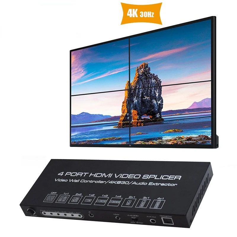 4k 2x2 Tv Wall Controller Processor 1x3 1x2 1x4 4x1 3x1 2x1 Hdmi Video