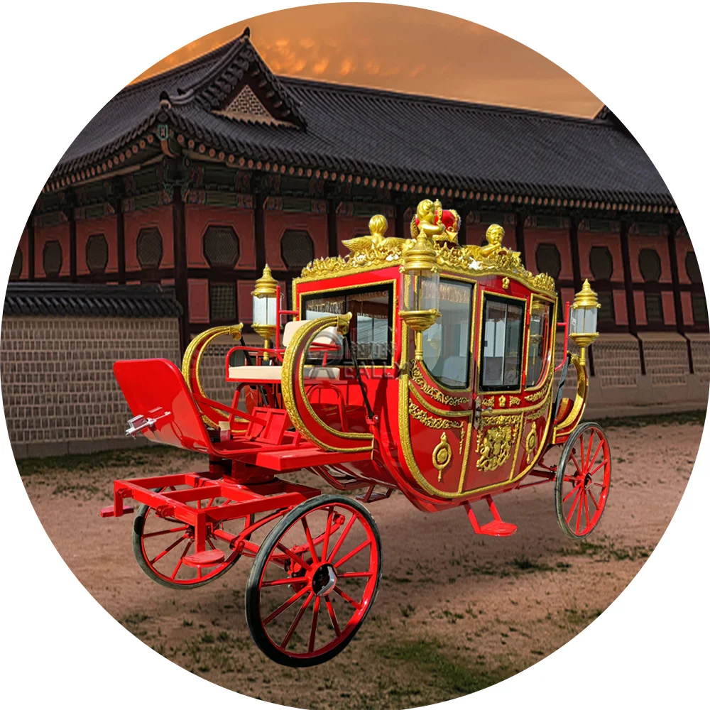 2023 Wedding Horse Carriage Popular Electric Vehicle Horse Trailer Type Arch Royal Carriage For Sale