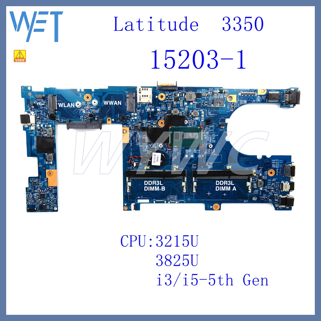 

15203-1 With 3215U 3825U i3 i5 CPU Notebook Mainboard For Dell Latitude 13 3350 Laptop Motherboard 100% Tested Work