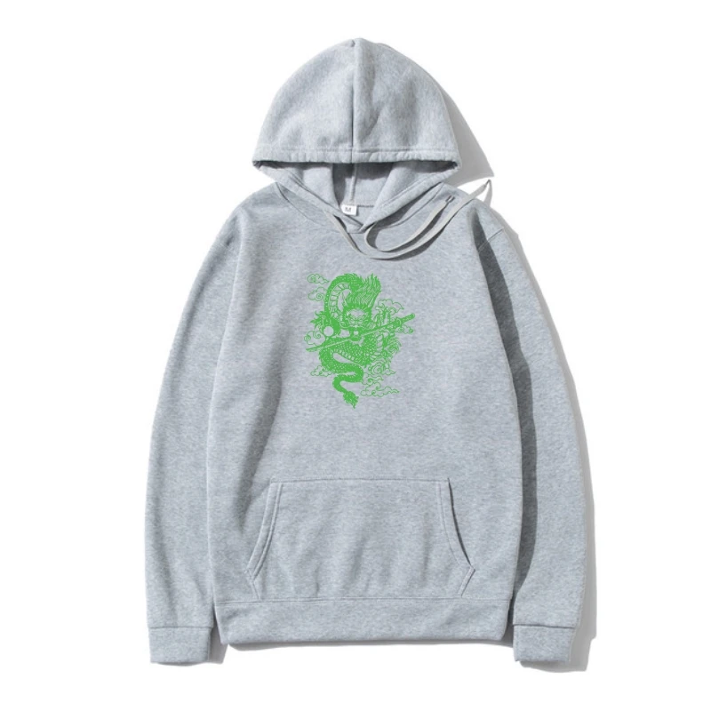 

OverAutumn Men's Outerwear Chinese Dragon Vintage SweatSweatshir Summer New Warm Hoody Hip Hop Unisex Outerwear Male Fleece Chic