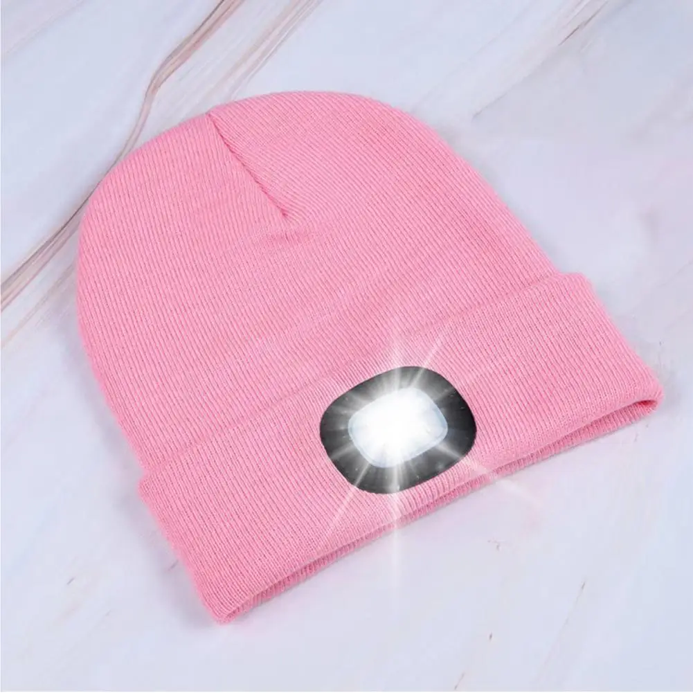 Knitted Hat Knitted Cap Knitted Beanie LED Light USB Rechargeable