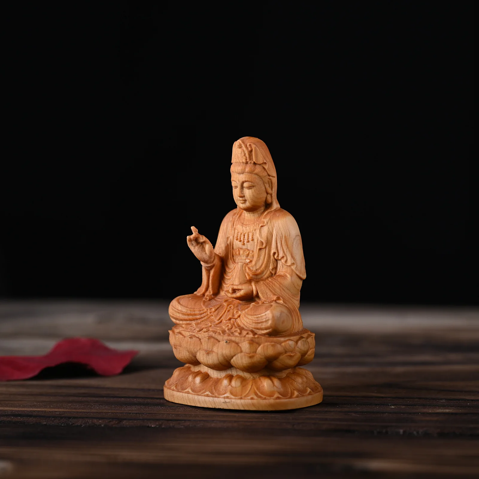 Buddha Statue Wooden Guanyin Figure 1