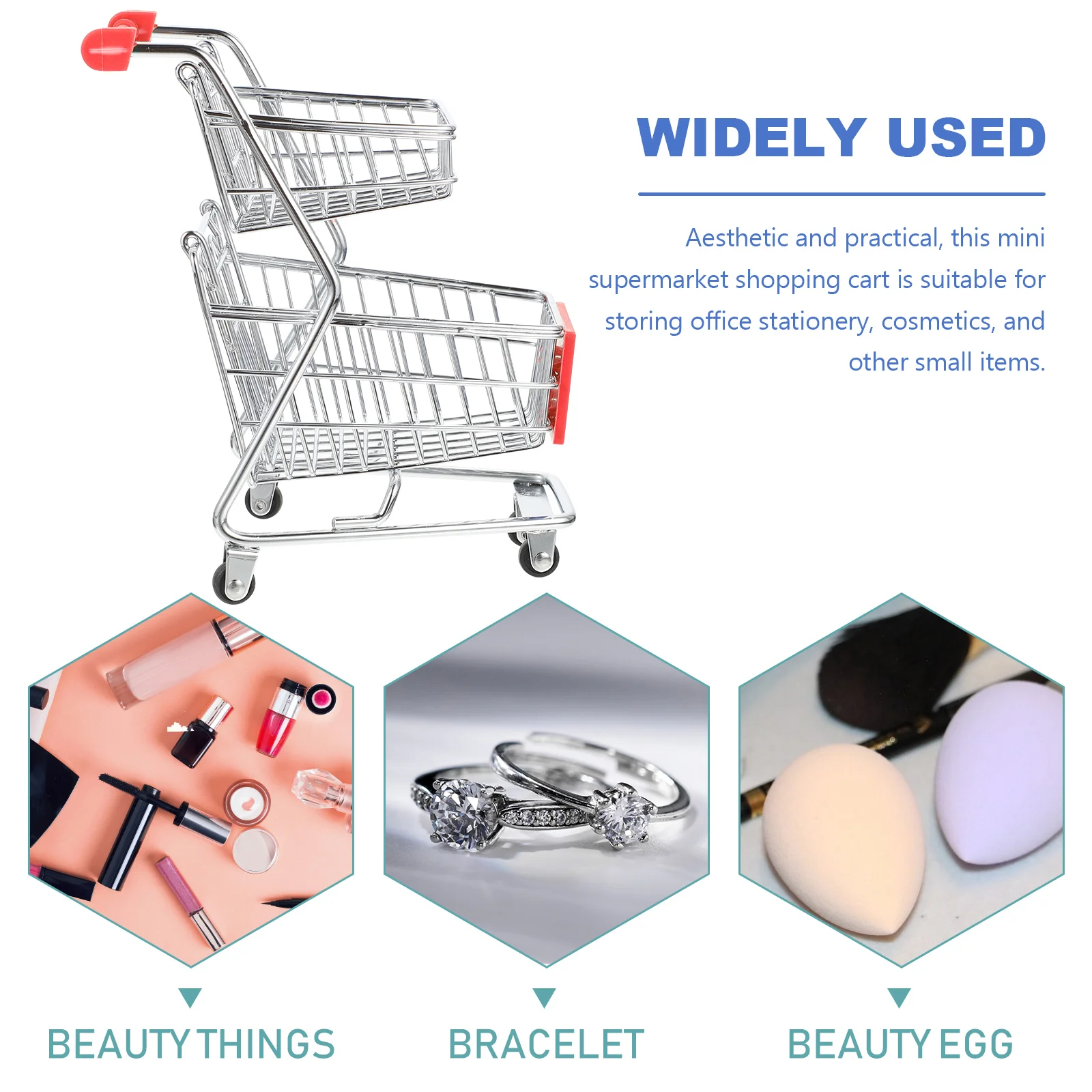Mini Shopping Cart Storage Container Desktop Ornaments Models Toy for Kids Toys 5