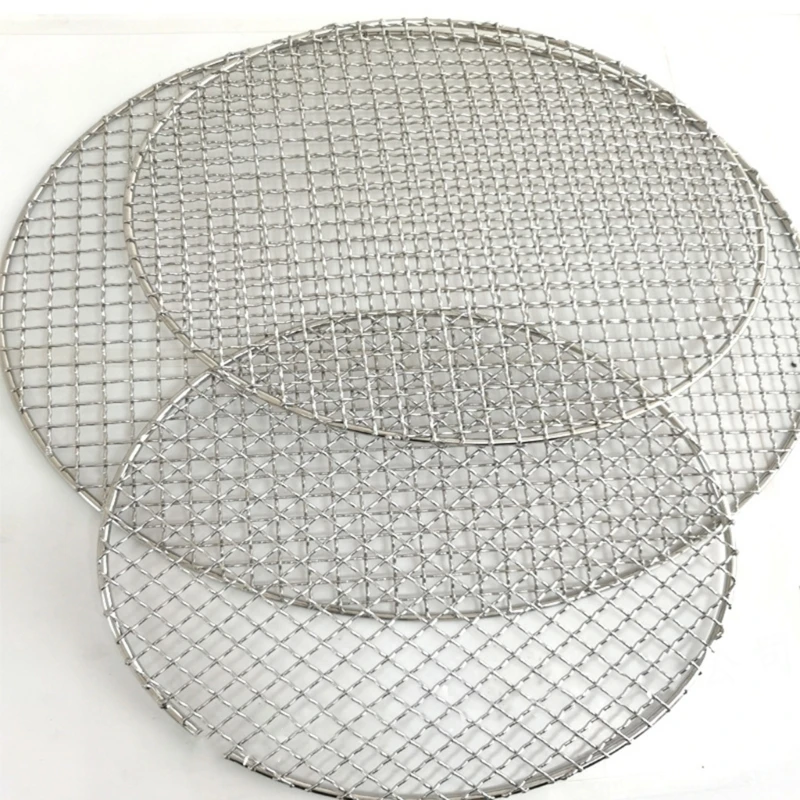 Camping Grill Grate Mesh Pad Multi-sizes Round Grilling Mesh Fire Cooking Outdoor Picnics BBQ Camping Pot Firewood Rack grilling basket