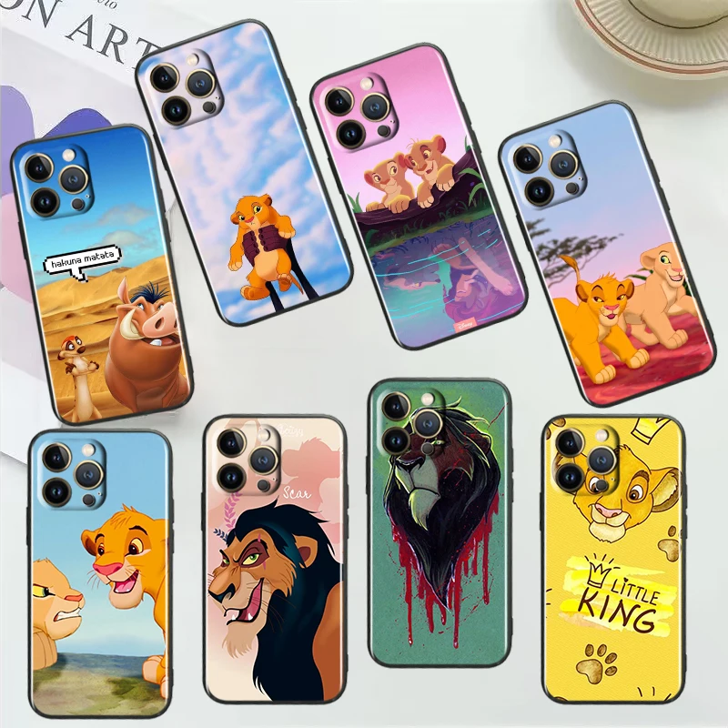 The Lion King Simba Per Apple Iphone 14 13 12 11 Pro Max Mini Xs Max X Xr 7 8 Plus Se2020 Cover Nera Per Telefono