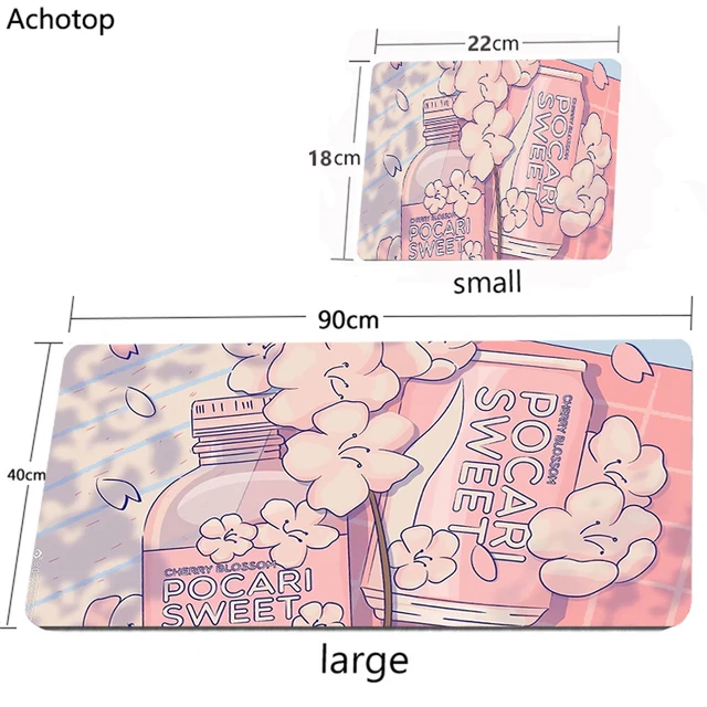 Pink Anime Mouse Pad Gamer Cute Kawaii XXL Gaming Mousepad Rubber Otaku Locking Edge 900X400MM Laptop Notebook Keyboard Desk Mat cute (60)
