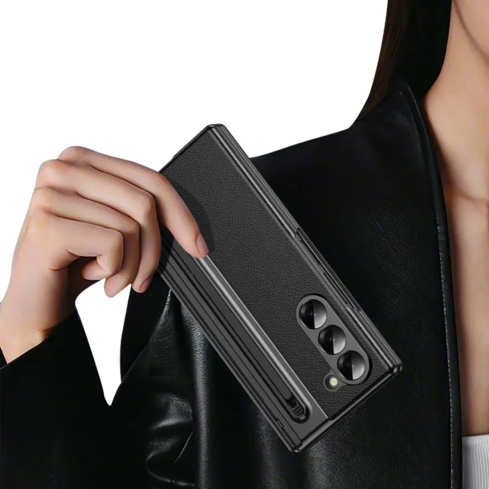 Galaxy Z Fold Series Phone Case with S Pen Storage & Hinge Protection, Built-in Screen Protector
