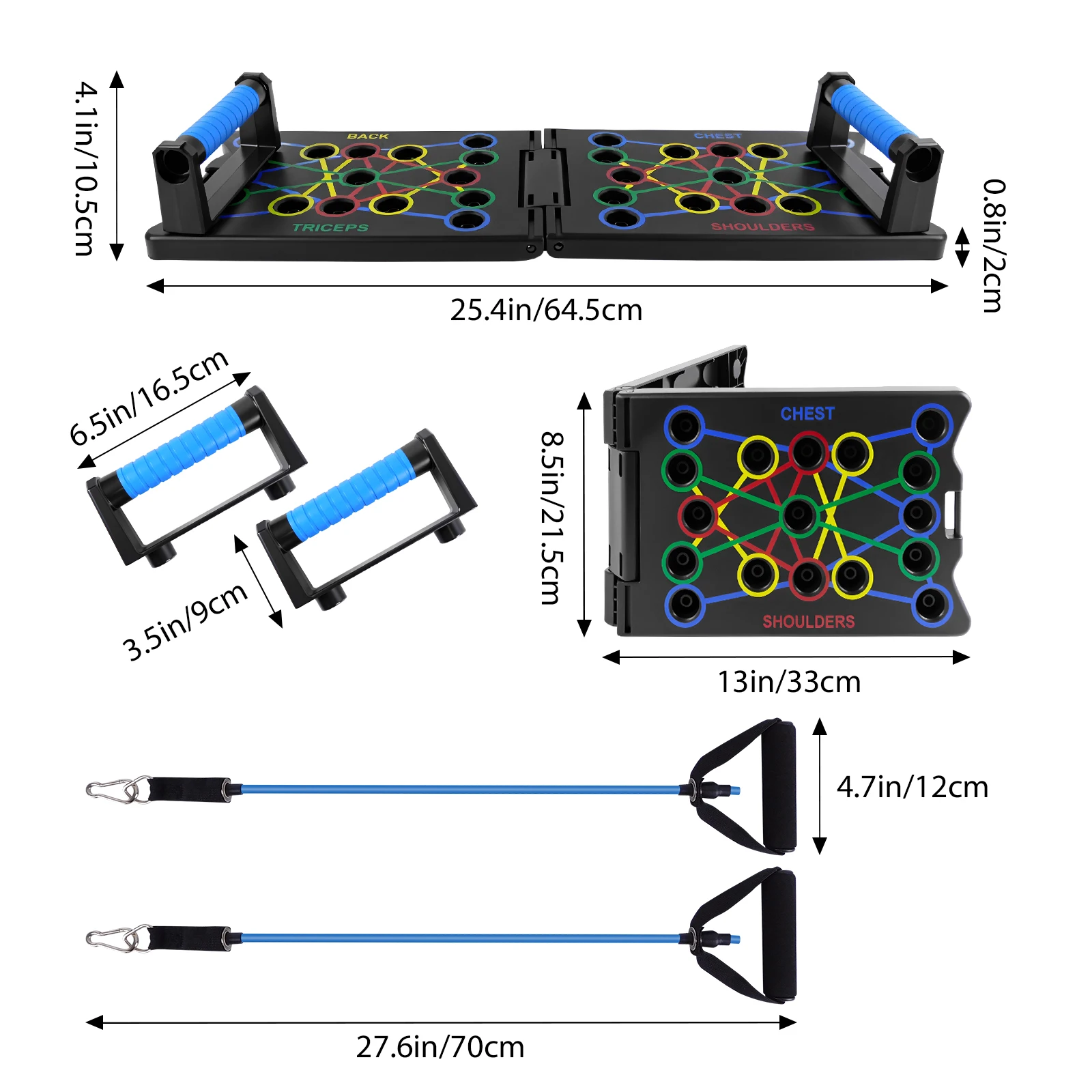 Portable Multifunctional Push-up Board - Fitness and Muscle Training Device Home Workout Set Foldable Push Up Bar Resistance