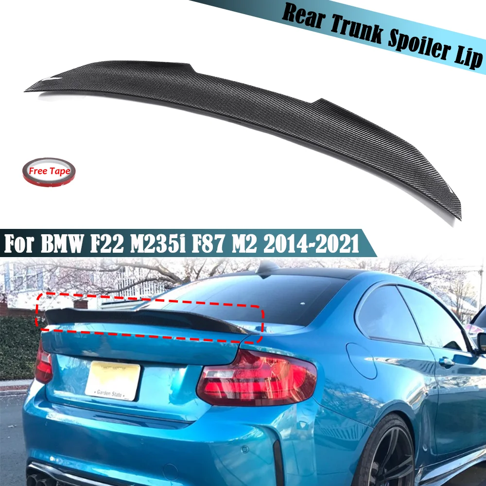 

Car Rear Trunk Boot Lip Spoiler Wing Lip Carbon Look For BMW F22 M235i F87 M2 2014-2021 Rear Roof Lip Spoiler Car Styling