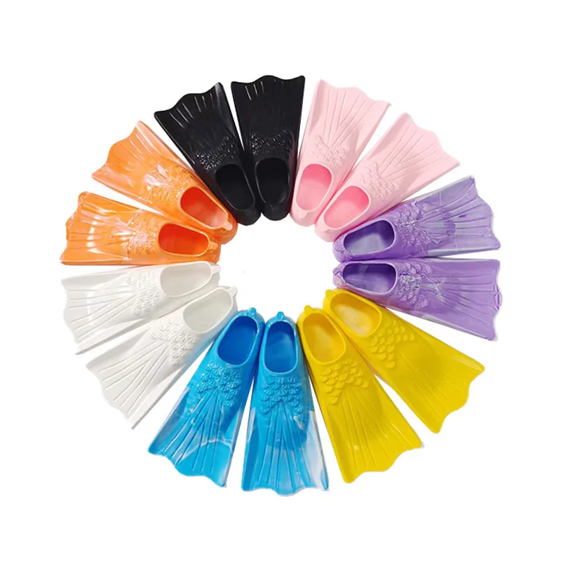 

Colorful Silicone Short Fins Kids Swimming Split Mermaid Flippers Adult Children Lightweight Diving Supplies Freestyle Swim Gear