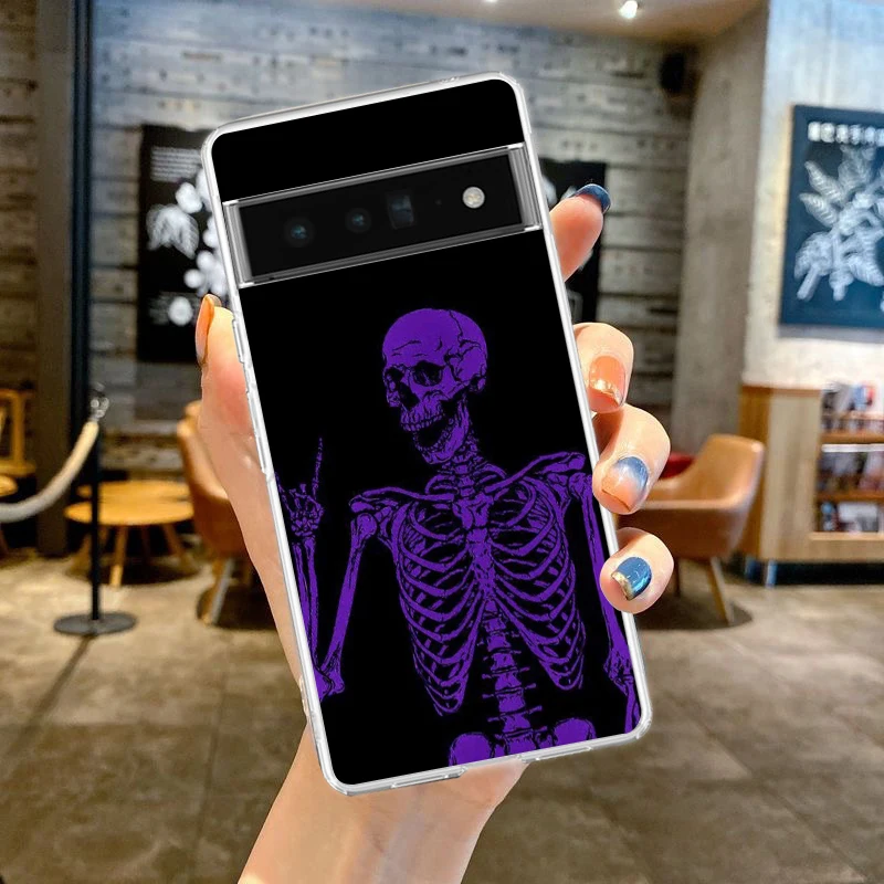 Red Love Skeleton Diagram Transparent Silicone Phone Case Cover