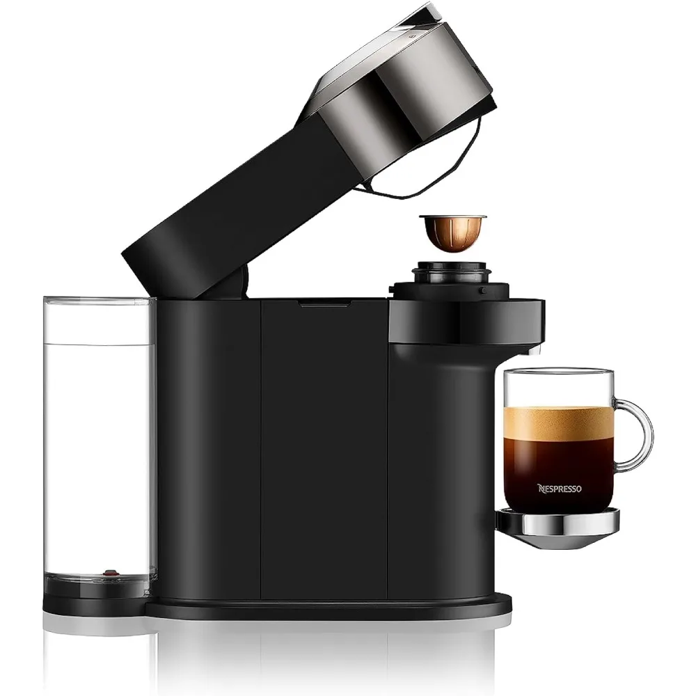 Deluxe Coffee and Espresso Maker, Capsule coffee machine, household use, with Milk Frother,1.1 liter, Black, Dark Chrome 3