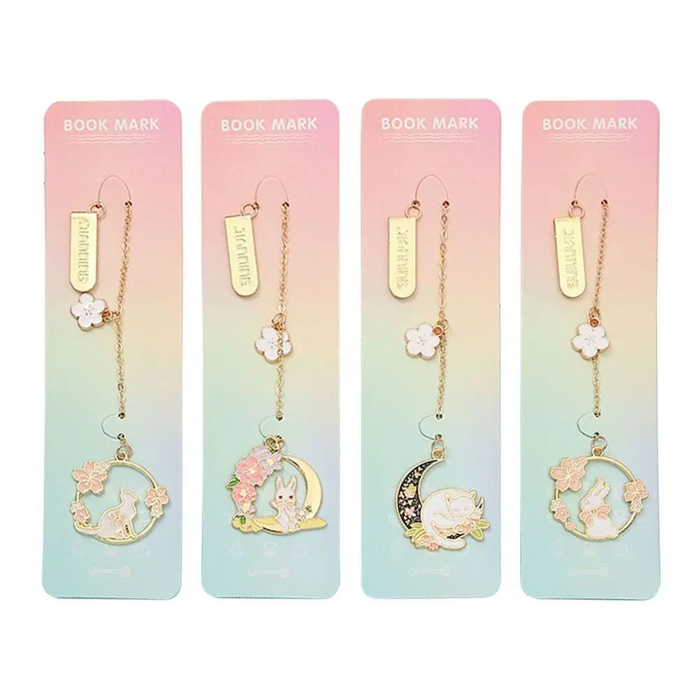 Cute Rabbit Bookmark Metal Hollow Book Page Pagination Exquisite Book Clip Portable Page Marker 1Pcs metal bookmark animal bookmark bookmarks stationery supplies