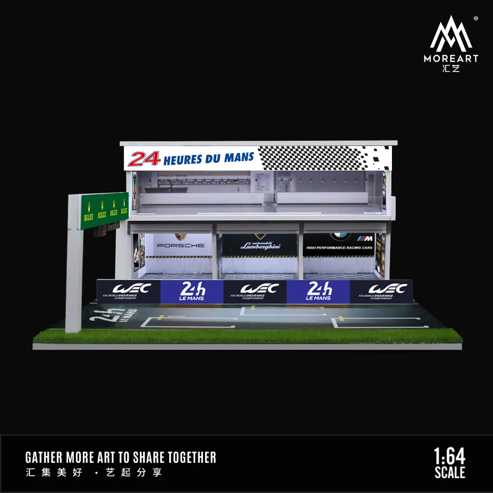 新作 1/64 MOREART ジオラマ ル・マン 24時間レース ガレージ TimeMicro&MoreArt1:64 Le Mans 24 Hours Endurance Race Light