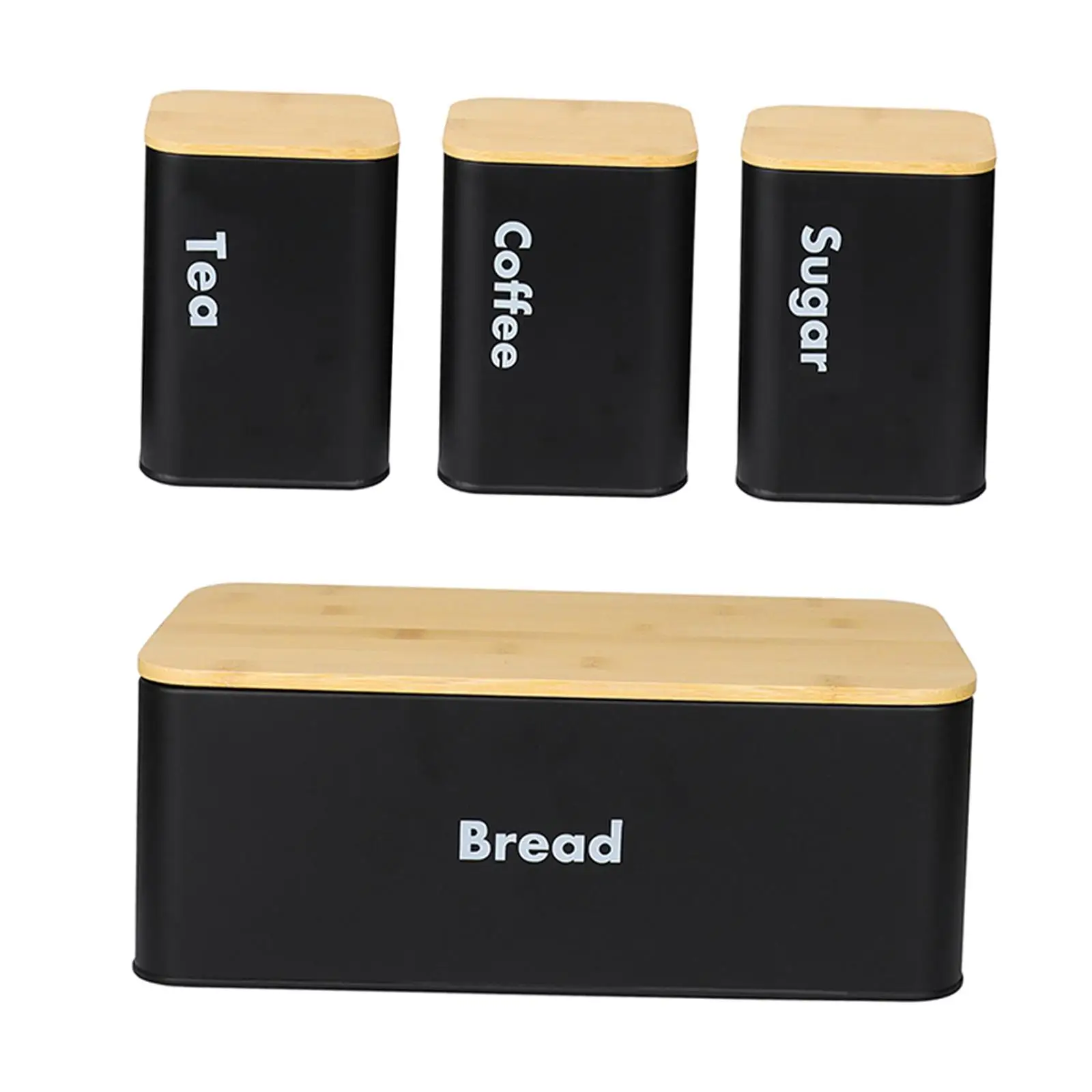 Kitchen Canisters Set with Lid Cover Portable Practical Rustic Metal Bread Box