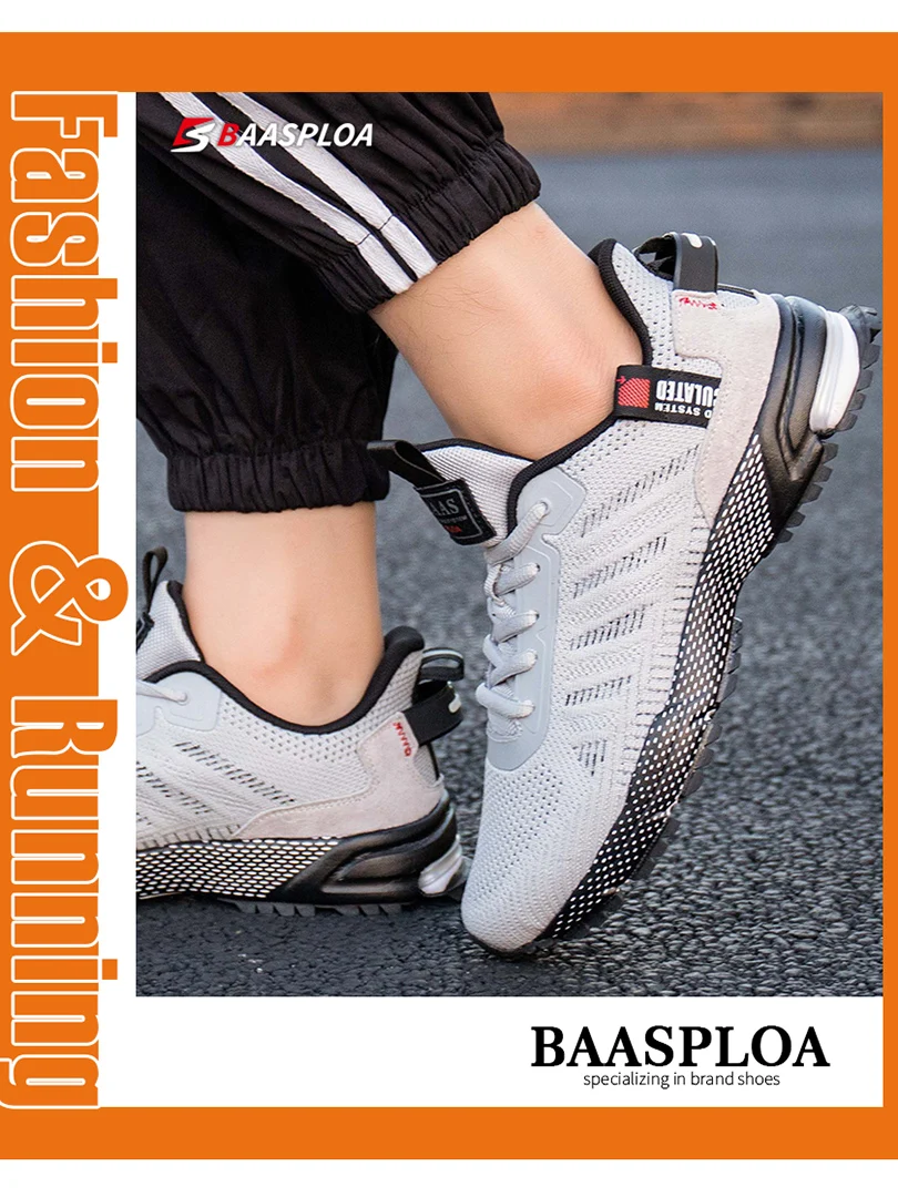 Description Picture 3 of itemBaasploa Men Running Shoes Lightweight Sneakers Designer Sneaker Male Breathable Tennis Shoe Non Slip New Sport Shoes