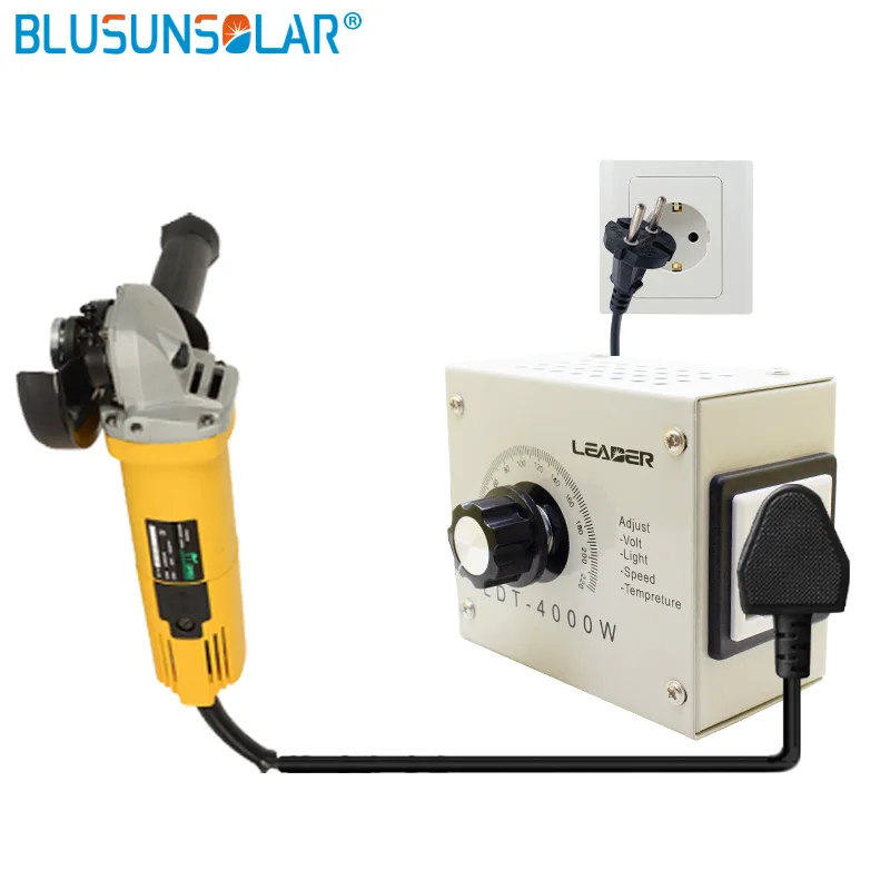 Controlador Dimmer Ajustável ac 220v 4000w Scr Portátil Velocidade Temperatura Luz Compacto Controlador de Voltagem Variável