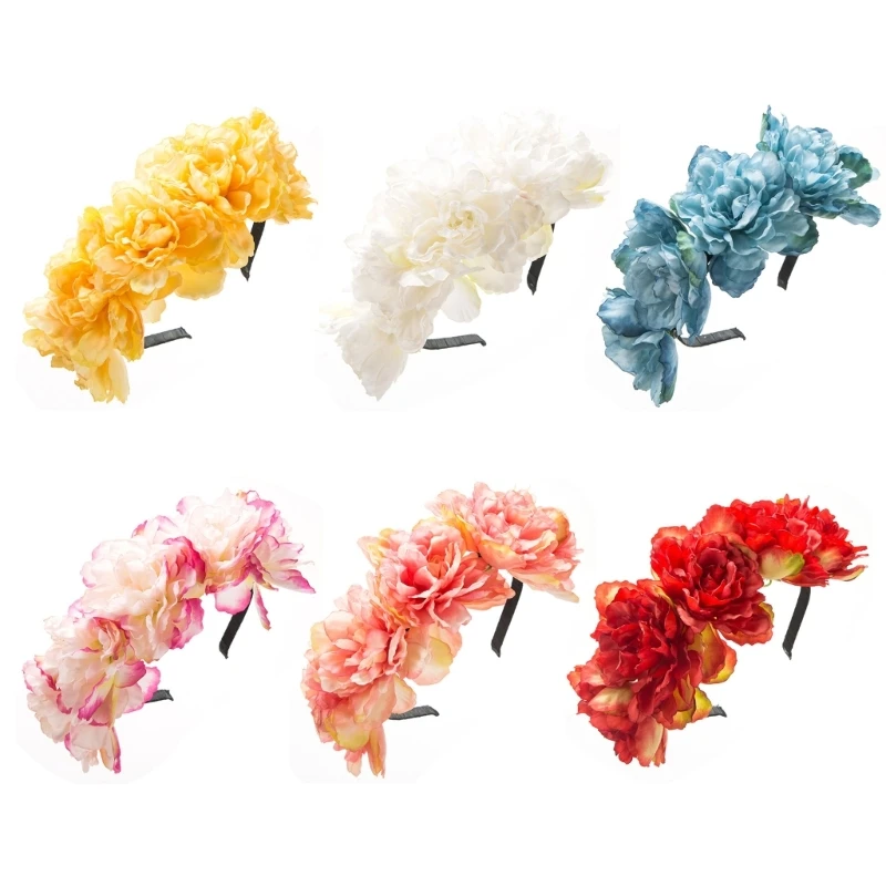 

Bride Flower Wedding Floral Garlands Hair Wreath Photo Headwear Dropship