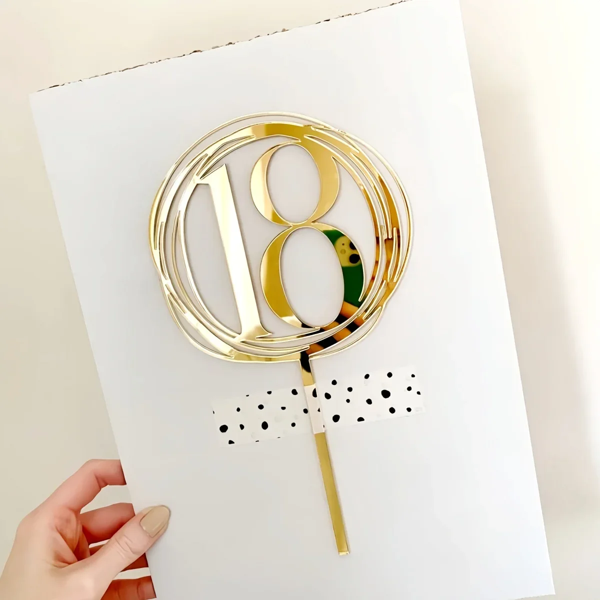 18th Birthday Acrylic Cake Topper, Elegant Coming of Age Party Decoration, Perfect for Adult Celebration Cakes & Parties