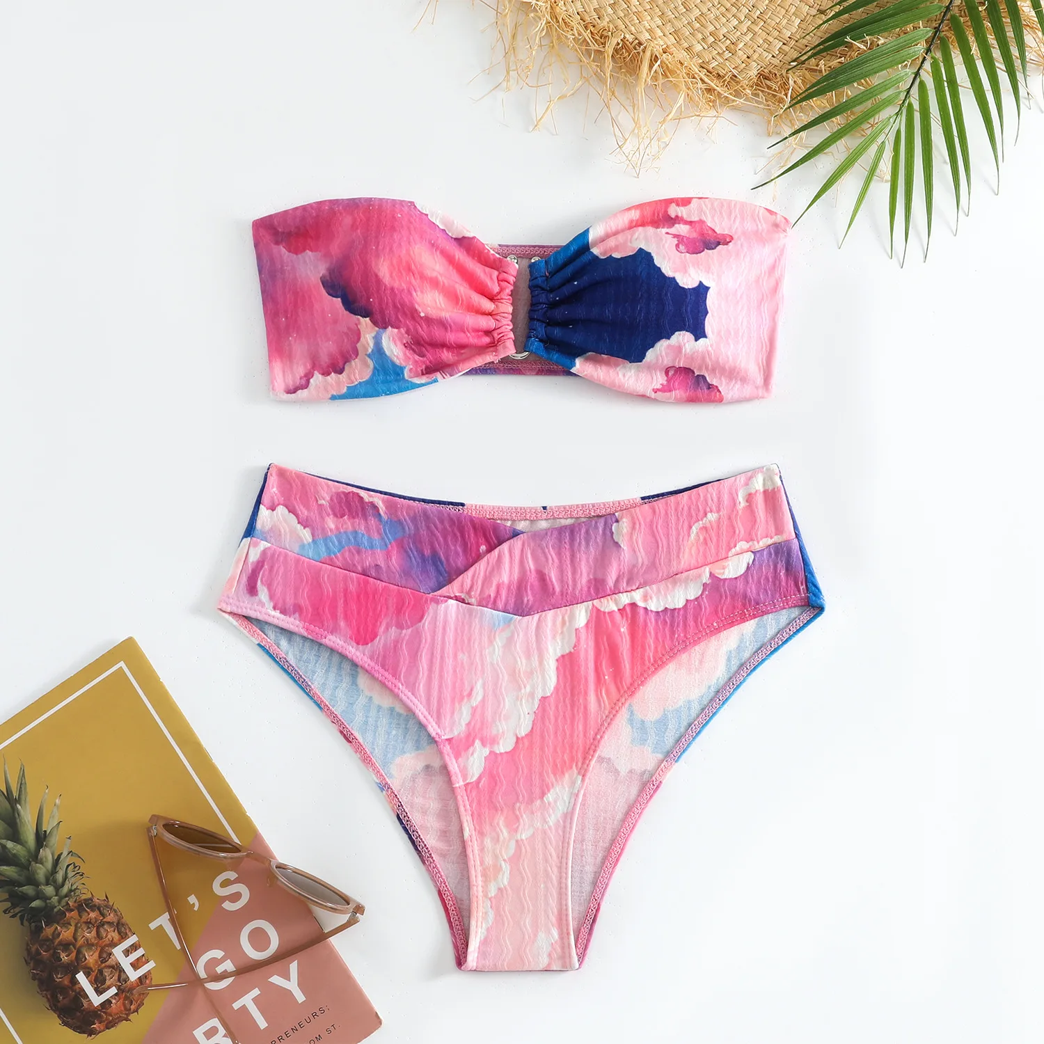 

Bikini High Waist Strapless Sexy Women Swimwear Swimsuit Padded Bathing Suit Monokin