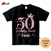 30th Birthday Queen Shirt Family Matching Outfit Pink Crown Birthday Crew Shirt 20th Party Custom Name Shirt 40th Birthday Squad 2