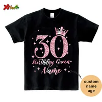 30th Birthday Queen Shirt Family Matching Outfit Pink Crown Birthday Crew Shirt 20th Party Custom Name Shirt 40th Birthday Squad 2