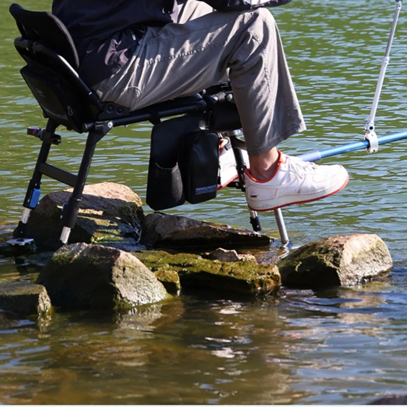 Outdoor Fishing Chair,Portable Fishing Kit, U-Shaped Chair with Sunshade,Heavy Duty for Wild Fishing, Adjustable Reclining