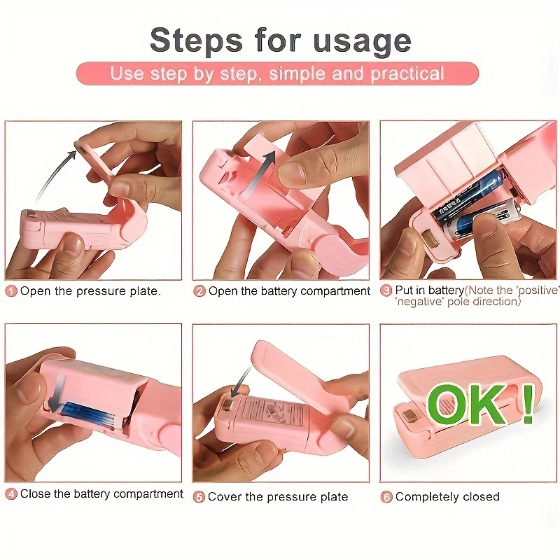 A Portable Mini Bag Sealer,Battery-powered Handheld Vacuum Heat Sealer,Plastic Bag Resealer for Food and Snack Storage 6