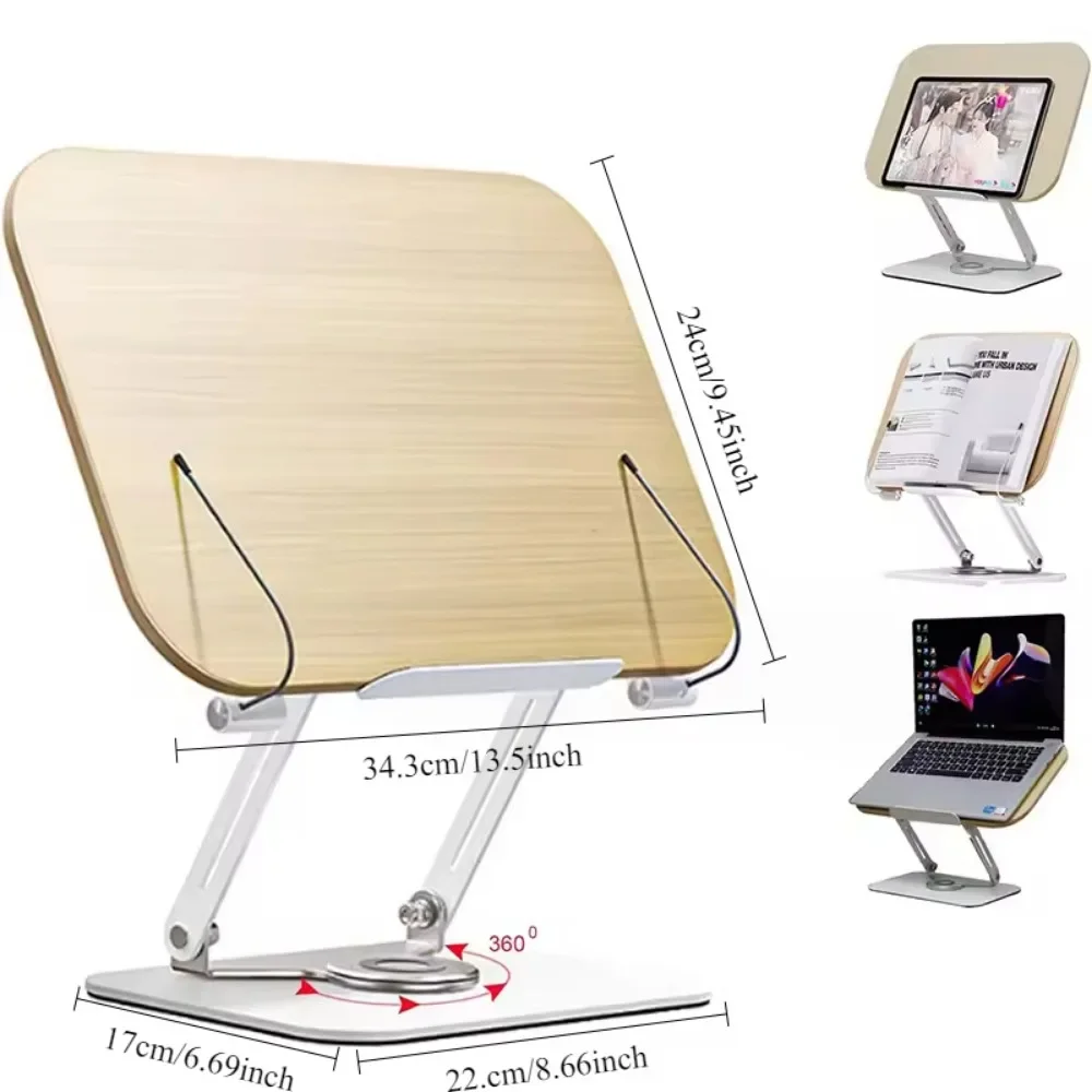Adjustable Reading Bookshelf Multi-functional Foldable Aluminum Alloy Reading Stand Portable Rotation Ergonomic Design Bookshelf 6