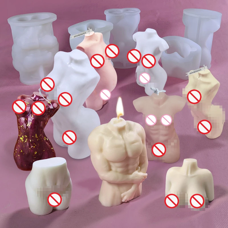 Travelwant 3D Body Art Candle Silicone Mold Women Body Candle Moulds for Resin Casting Body Stand Ornaments Mold Epoxy Human Mold Homemade Soap Making