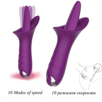 G Spot Vibrating Massager Sex Shop Dildo Tongue Vibrator for Women Clitoris Stimulator Oral 2