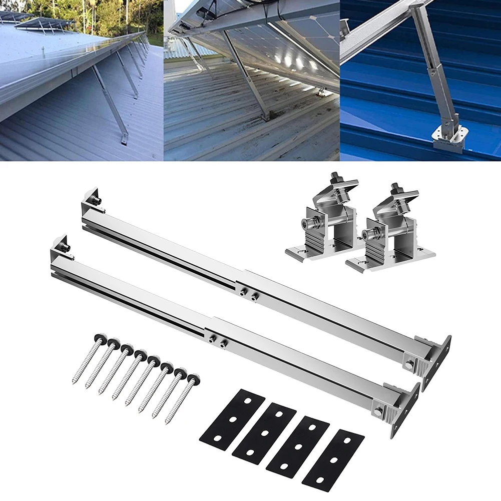 Solar Panel Tilt Bracket Adjustable Solar Panel Mount Support Aluminum Alloy Solar Panel Mounting Rack 15-30 Degrees