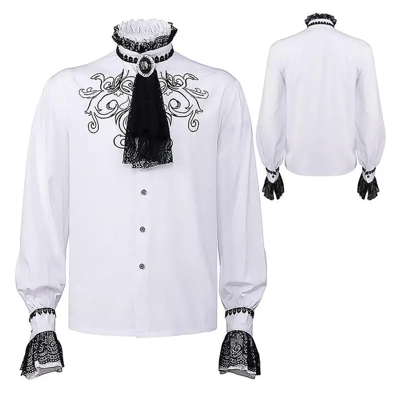 

Medieval Shirt Medieval Shirts for Men Men's Ruffle Pirate Shirts Medieval Renaissance Cosplay Costume Steampunk Victorian Tops