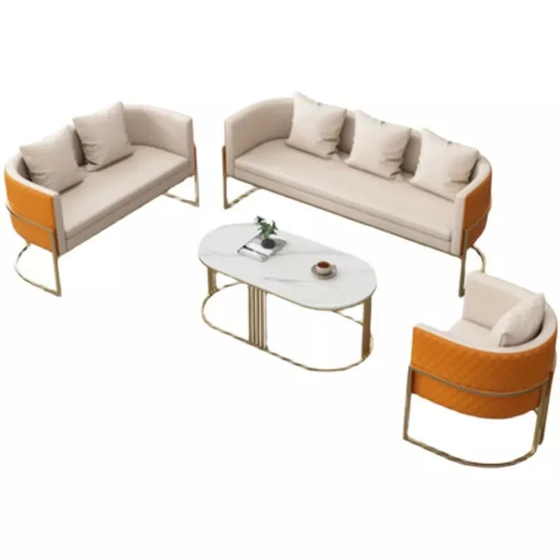 YOUTAI Multifunctional Northern European Leisure Cafe Reception Room Metal Sofa Furniture Set