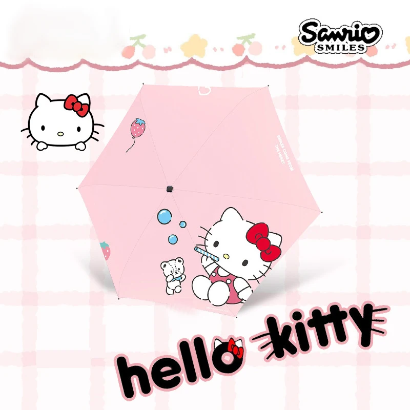 

Kawaii Sanrio Hello Kitty Umbrella Cartoon Foldable Sunny and Rainy Dual-use High-value Anti-ultraviolet Sun Umbrella Cute Gifts