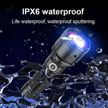 Most Powerful LED Flashlight White Laser Tactical Flash Light Rechargeable Torch Long Range Lamp Camping Hunting Lantern XHP360 4
