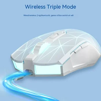 Ajazz Aj52 Mouse Wired Wireless 3mode Adjustable DPI side buttons RGB Backlit Lightweight Esports game mouse PC Accessories gift 4