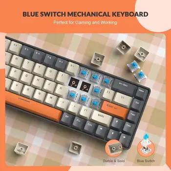 MAMBASNAKE x ZIYOU LANG T8 60% Mechanical Gaming Keyboard,68 Keys TKL Compact Layout Mini Keyboard,18 Chroma RGB Backlit 3