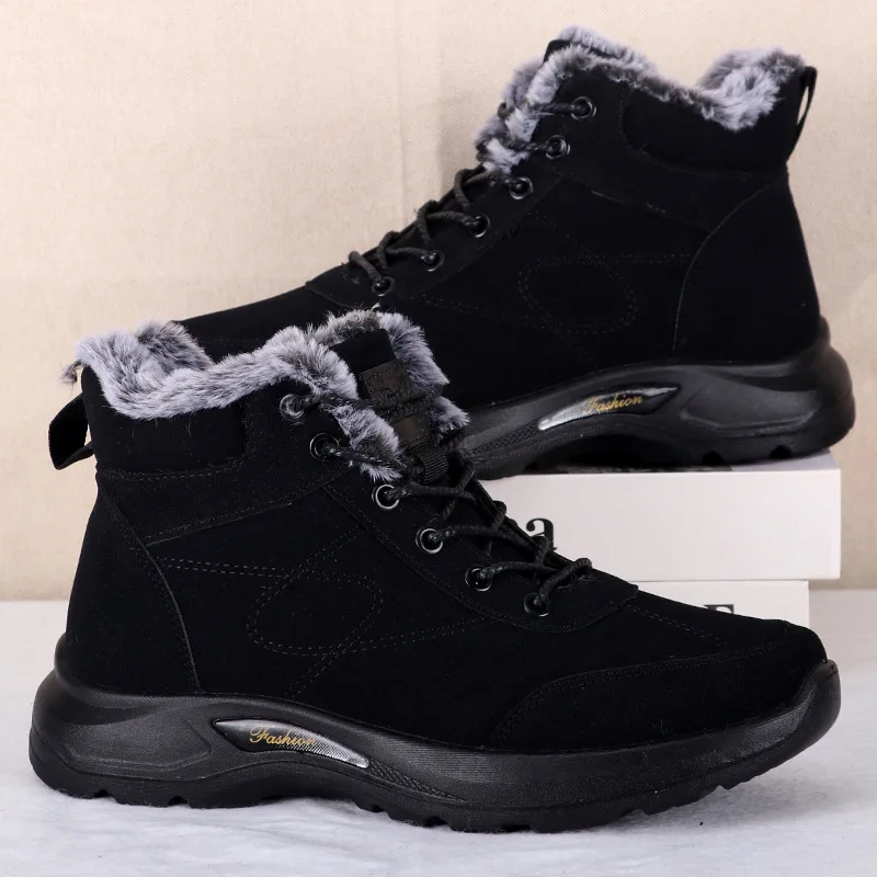 Winter Men Snow Boots Fashion High Shoes Thick Plush Super Warm Sports Casual Size 39-44