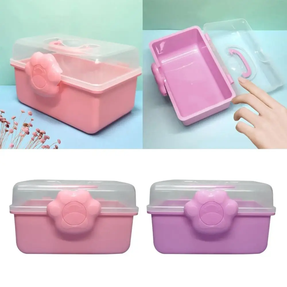 

Многофункциональный контейнер для хранения кошачьих когтей с ручкой, двухслойный контейнер с ручкой для хранения женских заколок для волос, контейнер для хранения косметики