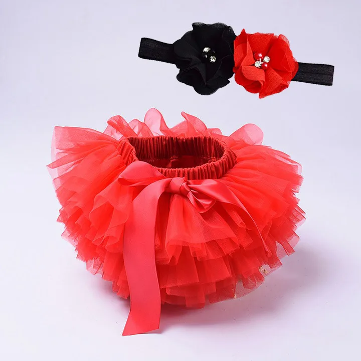 thumbnail image 1 of Conjunto de 2 faldas cortas y diadema para niñas, de tul rosa, con tutú, para bebés recién nacidos, faldas arcoíris, 1 of 5