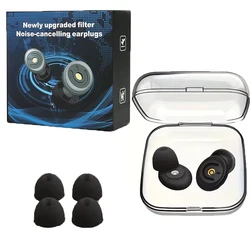 Noise Reduction Reusable Silicone Ear Plugs for Sleeping, Swimming, and More (Black)